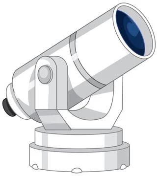 Modern White Astronomical Telescope Vector Illustration on White Background Stock Illustration