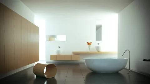 Modern white bathroom Stock Footage