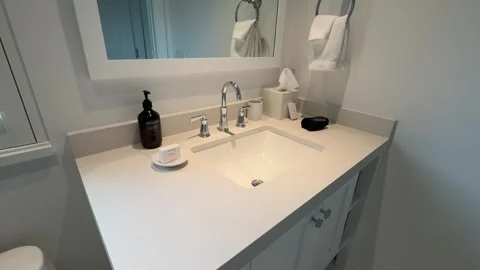 Modern White Bathroom Stock Footage 254907718