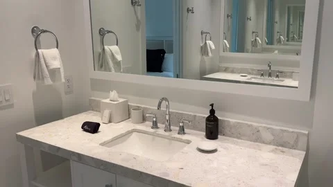 Modern White Bathroom Stock Footage 254908500