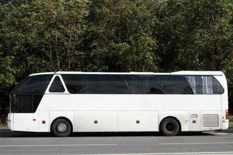 Modern white bus. Stock Photos