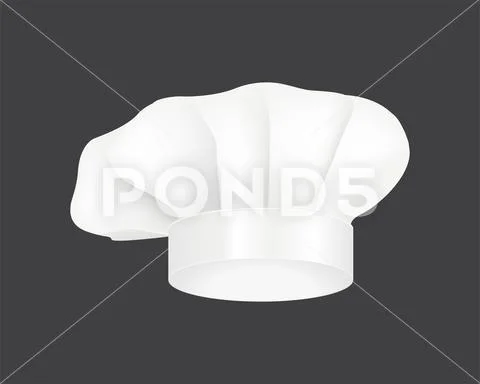Modern white chef hat restaurant uniform costume wear fabric cooker fashion Stock Illustration