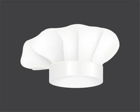 Modern white chef hat restaurant uniform costume wear fabric cooker fashion Stock Illustration