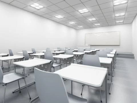 Modern white classroom Stock Illustration