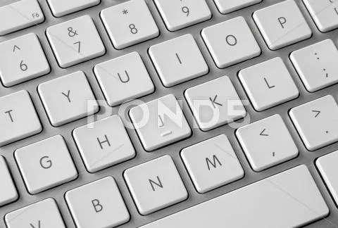 Modern white computer keyboard Stock Photos