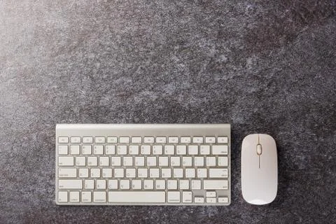 Modern white computer keyboard Stock Photos