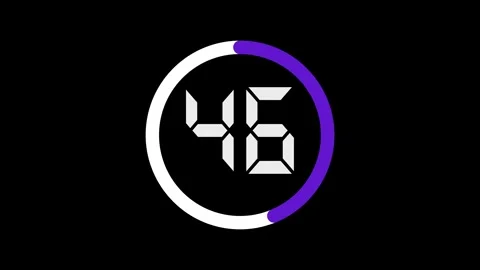 Modern white digital timer counting from 0 to 100 on black background. Dynamic Stock Footage 315005677