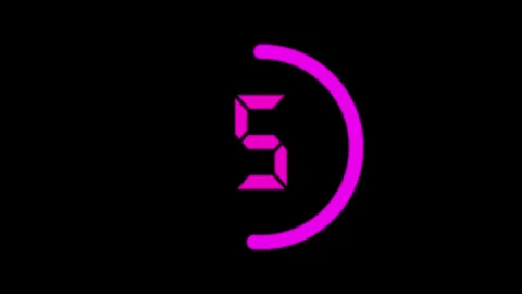 Modern white digital timer counting down from 10 to 0 on black background. 10 Stock-Footage 315186134