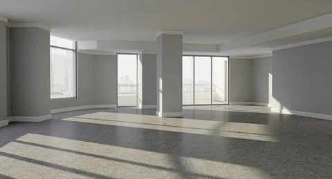 Modern white empty office interior. Stock Illustration