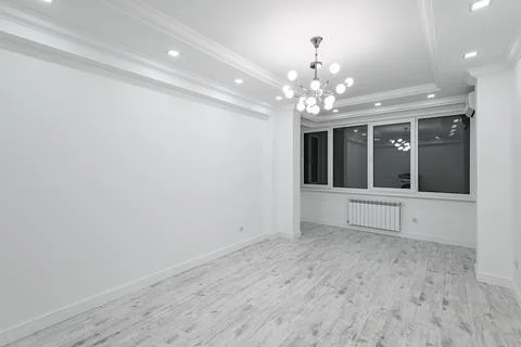 Modern white empty room with window Stock Photos