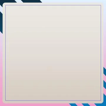 Modern White Empty Square Frame On Blue Shade Stripes Background Template Stock Illustration