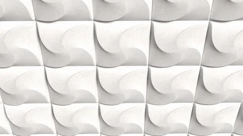 Modern White Geometric Wall Panel Texture Background 3d render. 스톡 일러스트