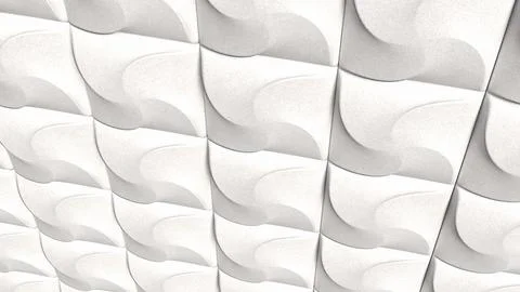 Modern White Geometric Wall Panel Texture Background 3d render. イラスト素材