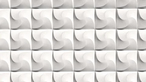 Modern White Geometric Wall Panel Texture Background 3d render. イラスト素材