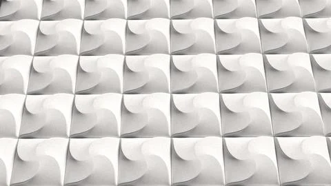 Modern White Geometric Wall Panel Texture Background 3d render. Stock Photos