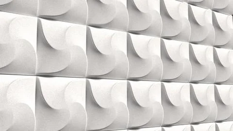 Modern White Geometric Wall Panel Texture Background 3d render. Stock Photos