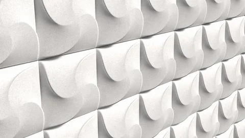 Modern White Geometric Wall Panel Texture Background 3d render. Stock Photos