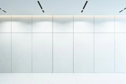 Modern white interior, empty room, 3d rendering Stock Illustration