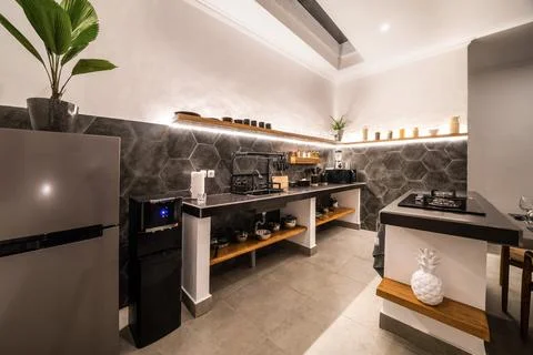 Modern white kitchen clean interior design deco architecture. kitchen inter.. Stock Photos