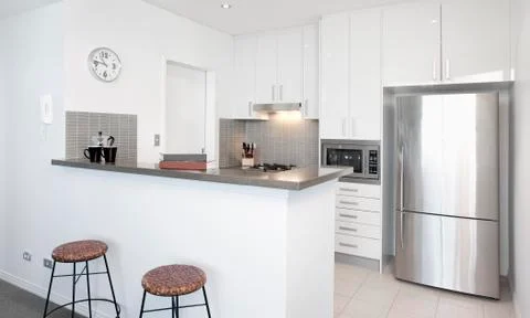 Modern white kitchen Stock Photos