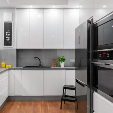 Modern white kitchen Stock Photos