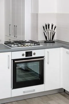 Modern white kitchen Stock Photos