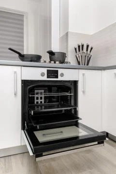 Modern white kitchen Stock Photos