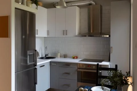 Modern white kitchen Stock Photos