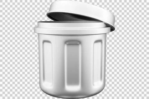 Modern white kitchen trash can with hinged lid Stock Illustration