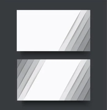 Modern white lines double sided business card template Stock Illustration