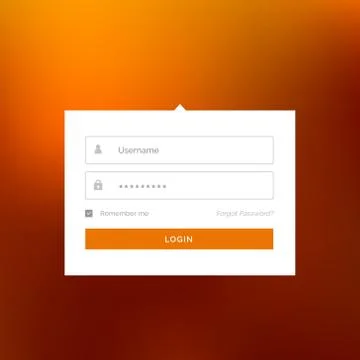 Modern white login user interface form design vector template Stockillustratie