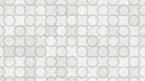 Modern white marble circular tile pattern background for architectural interior Illustrazione stock