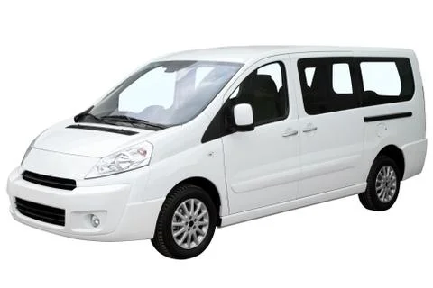 Modern white minivan. Stock Photos