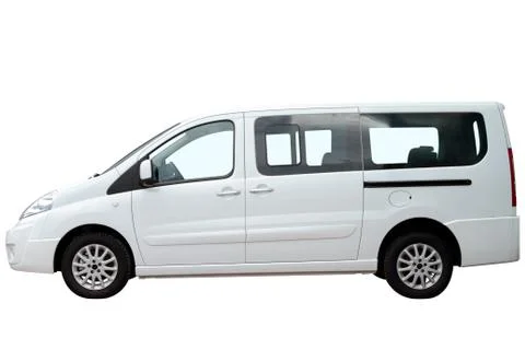 Modern white minivan. Stock Photos