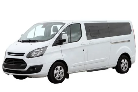 Modern white minivan. Stock Photos