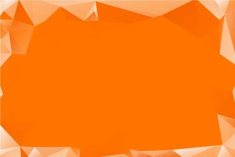 Modern White &amp; Orange Triangles Frame Texture Abstract Polygonal Background Stock Illustration