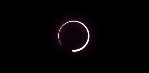 Modern white with pink glowing preloader and progress loading circle on black Stock Footage 112492076