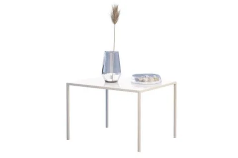 Modern white rectangular coffee table on thin legs. 3d render Stock Illustration