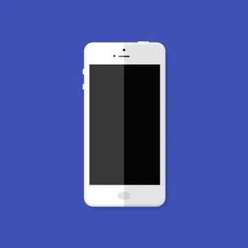 Modern White Smartphone Flat Icon Illustrazione stock