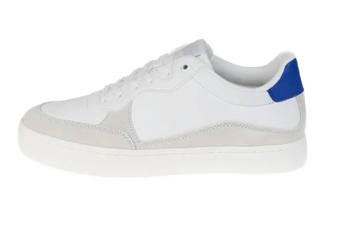 Modern White Sneaker, Side View Profile Isolated on White. Fashion and Life.. Stock Photos