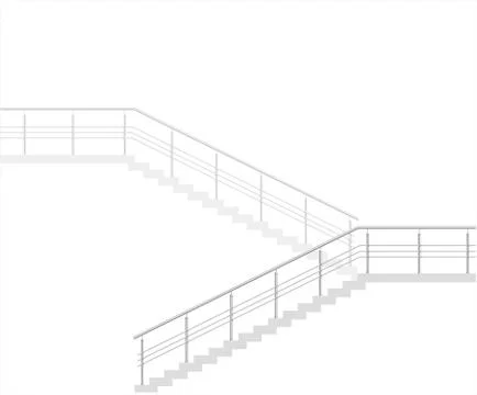 Modern white staircase Stock Illustration