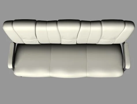 Modern white suede couch isolated on light background. Cutout object. Top view Stock Illustration