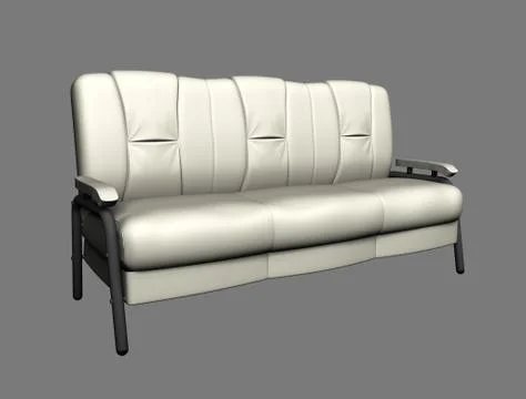 Modern white suede couch isolated on light background. Top view. Cutout object Stock Illustration