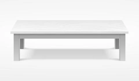 Modern white table, exhibition presentation desk vector mockup Illustration