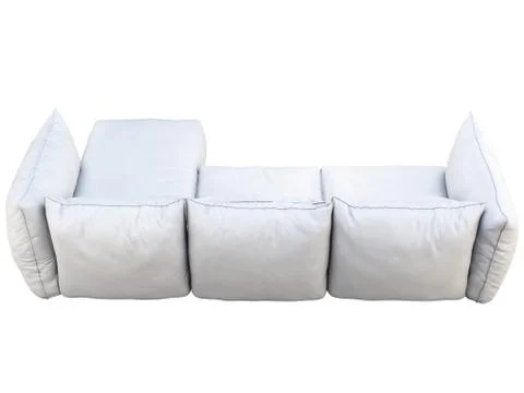 Modern white three-seat corner leather sofa. 3d render Stock Illustration