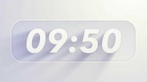 Modern White Timer One Minute Animation From 10:00 To 00:00 4K HD Stock Footage 152714943