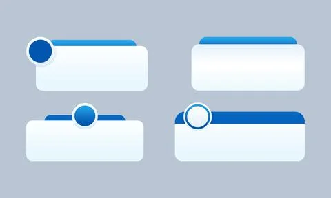 Modern white UI callout box set with blue headers for web interface Stock Illustration