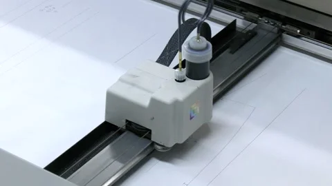 Modern wide format printer paper for any purposes Stock Footage 313444180