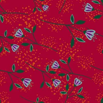 Modern wildflower seamless pattern on splash background. Stock Illustration