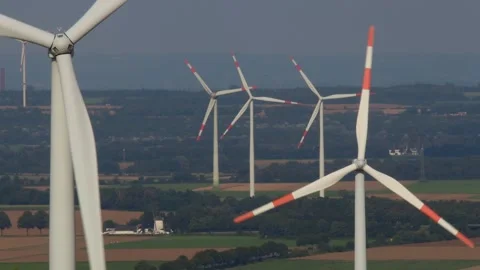 A modern wind park from above 4k 25fps video Stock-Footage 283567018